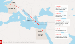 Máy bay Ai Cập mất tích: Phát hiện khói trước khi rơi